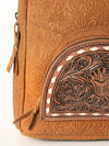 ADBGS156 Embossed Western Backpack with Hand-Tooled Floral Leather Pocket