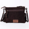 ADBG109 American Darling Hand-Tooled and Floral Embossed Leather Western Crossbody Bag