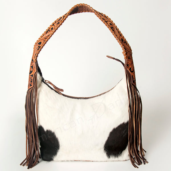 ADBG803 American Darling Western Hobo Bag Hair-On Cowhide & Tooled Leather Shoulder Purse