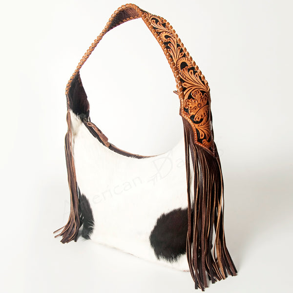 ADBG803 American Darling Western Hobo Bag Hair-On Cowhide & Tooled Leather Shoulder Purse