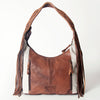 ADBG803 American Darling Handcrafted Cowhide Hobo Bag Tooled Leather Fringe Shoulder Bag