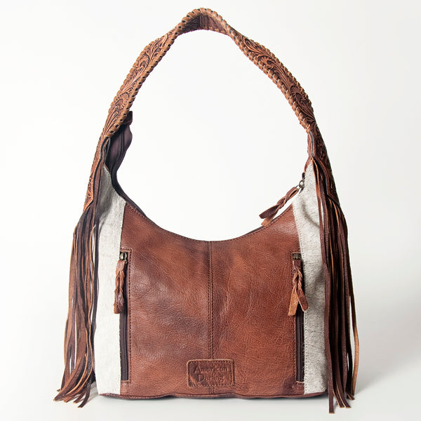 ADBG803 American Darling Handcrafted Cowhide Hobo Bag Tooled Leather Fringe Shoulder Bag