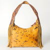 ADBG803 American Darling Handcrafted Cowhide Hobo Bag Tooled Leather Fringe Shoulder Bag