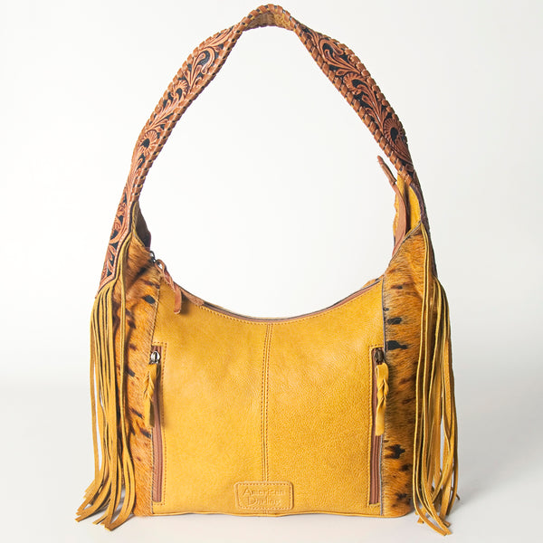ADBG803 American Darling Handcrafted Cowhide Hobo Bag Tooled Leather Fringe Shoulder Bag