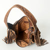 ADBG803 American Darling Handcrafted Cowhide Hobo Bag Tooled Leather Fringe Shoulder Bag