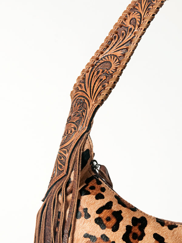 ADBG803 American Darling Handcrafted Cowhide Hobo Bag Tooled Leather Fringe Shoulder Bag