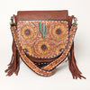 ADBGA163 American Darling Hand Tooled Floral Carved Genuine Leather Messenger