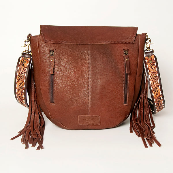 ADBGA163 American Darling Hand Tooled Floral Carved Genuine Leather Messenger