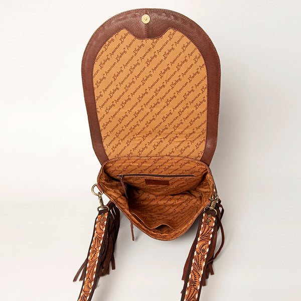 ADBGA163 American Darling Hand Tooled Floral Carved Genuine Leather Messenger