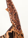 ADBGA224 American Darling Hair-On Cowhide Fringe Hobo Bag Floral Carved Leather