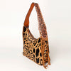 ADBGA224 American Darling Hair-On Cowhide Fringe Hobo Bag Floral Carved Leather