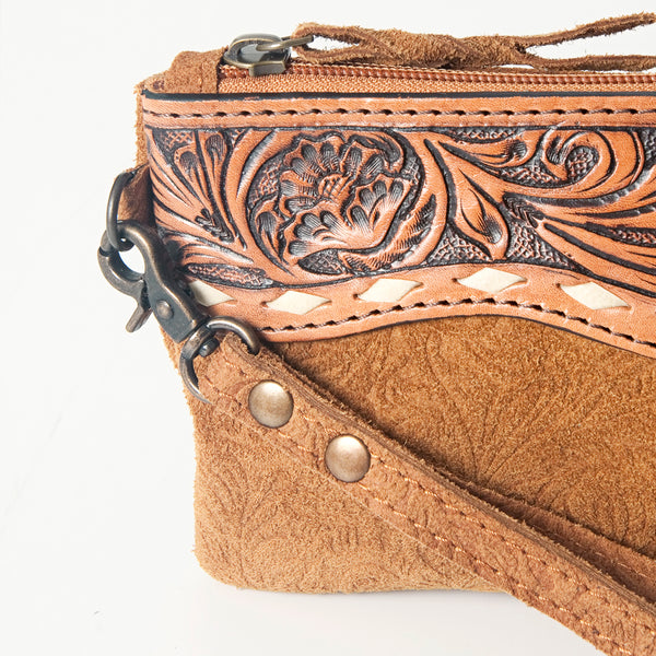 ADBG344 American Darling Hand Tooled Leather WristletBag