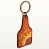 ADKR187 Hand-Tooled Leather Sunflower keyring Western Floral Scroll Design