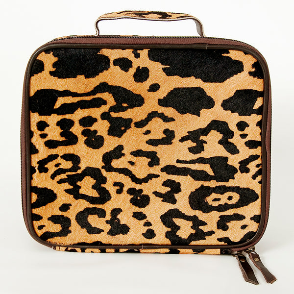 ADBGA226 American Darling Leopard Print Cowhide Makeup Bag Travel Organizer