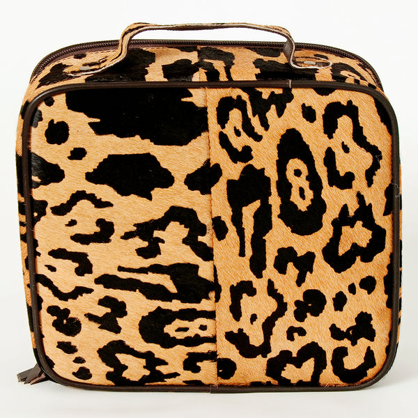 ADBGA226 American Darling Leopard Print Cowhide Makeup Bag Travel Organizer