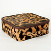 ADBGA226 American Darling Leopard Print Cowhide Makeup Bag Travel Organizer