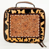 ADBGA227 American Darling Leopard Cowhide Tooled Leather Whipstitched Jewelry Case