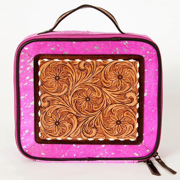 ADBGA233 American Darling Hand Tooled Floral Carved Hair-On Cowhide Jewelry Case