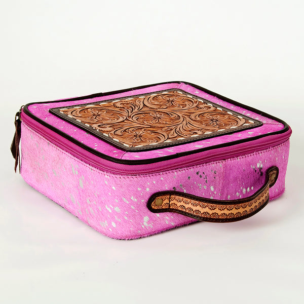 ADBGA233 American Darling Hand Tooled Floral Carved Hair-On Cowhide Jewelry Case