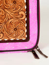 ADBGA233 American Darling Hand Tooled Floral Carved Hair-On Cowhide Jewelry Case