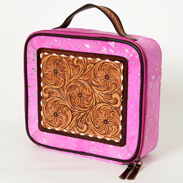 ADBGA233 American Darling Hand Tooled Floral Carved Hair-On Cowhide Jewelry Case