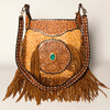 ADBGA234 American Darling Hand Tooled Hair-On Cowhide Large Cross body Bag Fringe