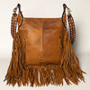 ADBGA234 American Darling Hand Tooled Hair-On Cowhide Large Cross body Bag Fringe