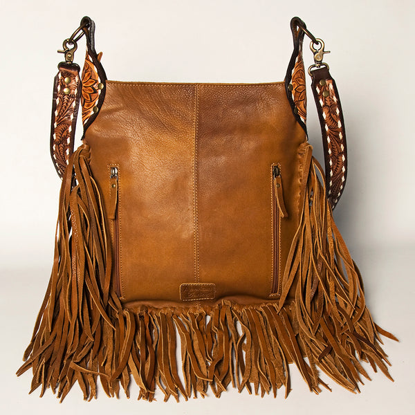 ADBGA234 American Darling Hand Tooled Hair-On Cowhide Large Cross body Bag Fringe