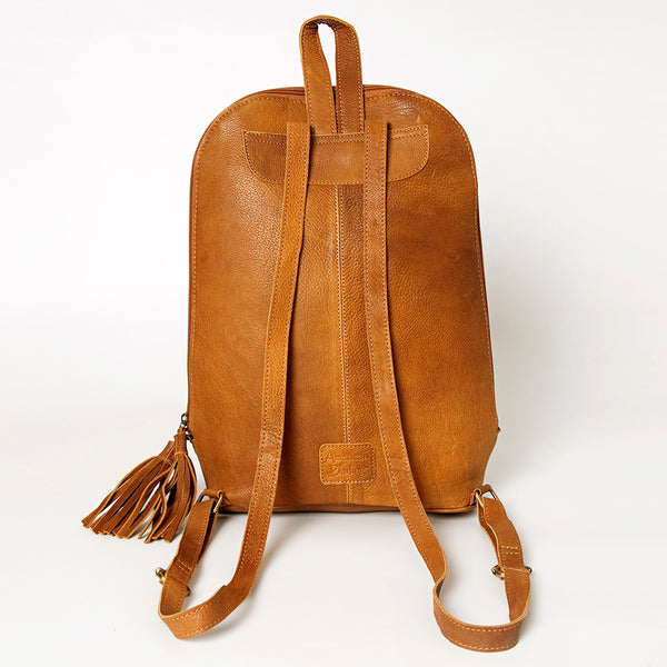 ADBGA235A American Darling Hand Tooled Genuine Leather Backpack Turquoise Concho