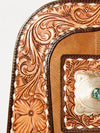 ADBGA235A American Darling Hand Tooled Genuine Leather Backpack Turquoise Concho