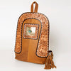 ADBGA235A American Darling Hand Tooled Genuine Leather Backpack Turquoise Concho