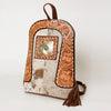 ADBGA235 American Darling Hair-On Cowhide Backpack Hand Tooled Floral Carved