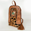 ADBGA235 American Darling Hair-On Cowhide Backpack Hand Tooled Floral Carved