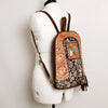 ADBGA235 American Darling Hair-On Cowhide Backpack Hand Tooled Floral Carved