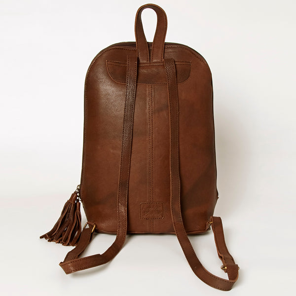 ADBGA235 American Darling Hair-On Cowhide Backpack Hand Tooled Floral Carved