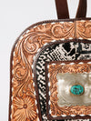 ADBGA235 American Darling Hair-On Cowhide Backpack Hand Tooled Floral Carved
