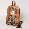 ADBGA235 American Darling Hair-On Cowhide Backpack Hand Tooled Floral Carved