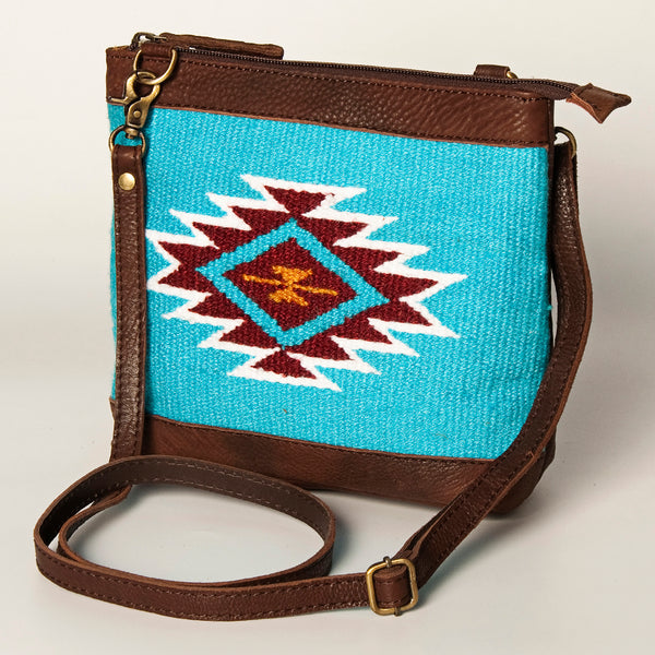 ADBGA236 American Darling Kilim & Leather Crossbody Bag - Western Saddle Purse