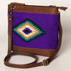 ADBGA236 American Darling Kilim & Leather Crossbody Bag - Western Saddle Purse