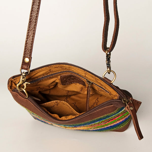 ADBGA236 American Darling Kilim & Leather Crossbody Bag - Western Saddle Purse