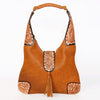 ADBGA237A American Darling Hand Tooled Genuine Leather Hobo Bag Floral Carved