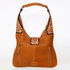 ADBGA237A American Darling Hand Tooled Genuine Leather Hobo Bag Floral Carved
