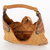 ADBGA237 American Darling Cowhide Patchwork & Tooled Leather Hobo Shoulder Bag Tassel Accent