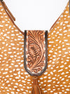 ADBGA237 American Darling Cowhide Patchwork & Tooled Leather Hobo Shoulder Bag Tassel Accent