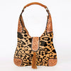 ADBGA237 American Darling Cowhide Patchwork & Tooled Leather Hobo Shoulder Bag Tassel Accent
