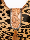 ADBGA237 American Darling Cowhide Patchwork & Tooled Leather Hobo Shoulder Bag Tassel Accent
