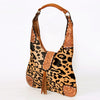 ADBGA237 American Darling Cowhide Patchwork & Tooled Leather Hobo Shoulder Bag Tassel Accent