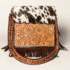 ADBGA239 American Darling Hair-On Cowhide Messenger Bag Hand Tooled Genuine Leather
