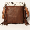 ADBGA239 American Darling Hair-On Cowhide Messenger Bag Hand Tooled Genuine Leather