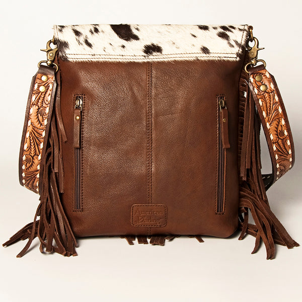 ADBGA239 American Darling Hair-On Cowhide Messenger Bag Hand Tooled Genuine Leather